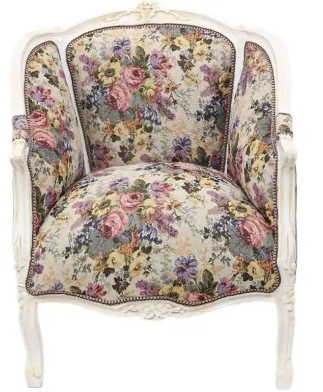Sedia da salotto barocca Casa Padrino bianca / motivi floreali 70 cm x H. 100 cm - legno massello Expressversand
