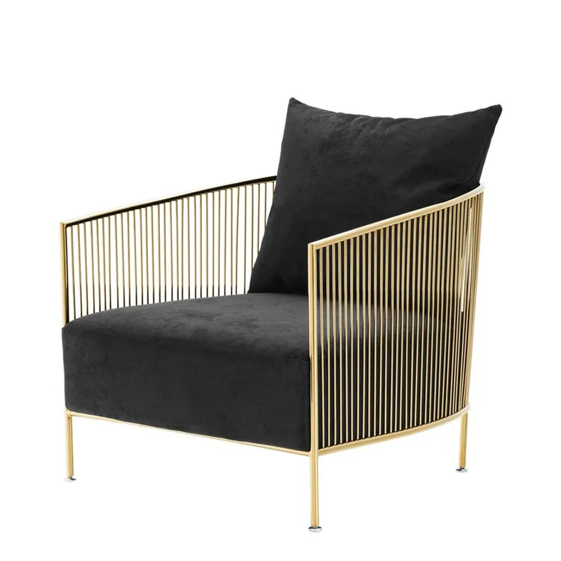 Kracherpreis Poltrona di lusso Casa Padrino nero / oro 69 x 77 x H 78 cm - Designer Hotel Furniture