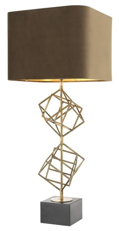 Casa Padrino lampada da tavolo di lusso vintage ottone / marrone 40 x H. 98 cm - Lampada da Tavolo di Design Wochenendangebot