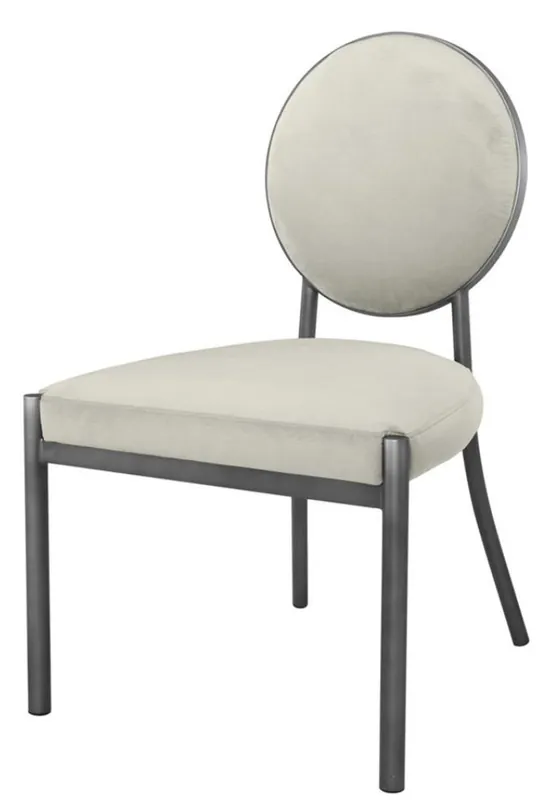 Casa Padrino sedia da pranzo argento opaco / grigio chiaro 57,5 x 60 x H. 91 cm - Arredamento di Lusso per la Sala da Pranzo Zertifiziert