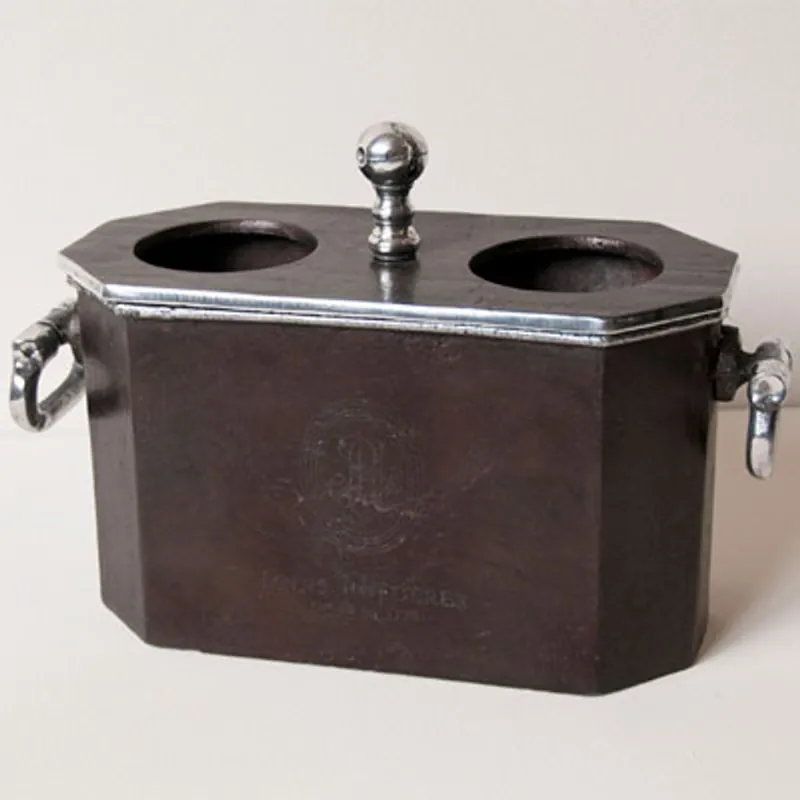 Meistverkauft Raffreddatore da vino Bar Padrino Barocco per 2 bottiglie in alluminio / argento antico - decorazione hotel porta vino