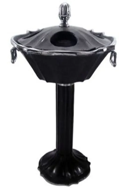 Portabottiglie Casa Padrino Baroque per 4 bottiglie in alluminio / argento antico H 80 cm, diametro 43 cm - portabottiglie decorazione hotel Meistverkauft