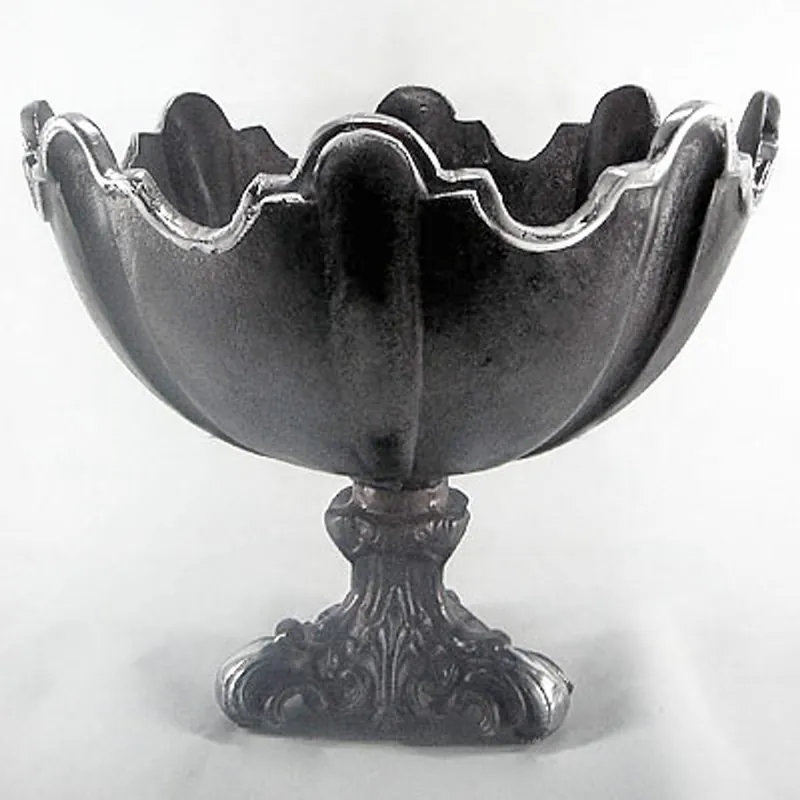 Jetzt Kaufen Casa Padrino Baroque Bowl Alluminio Nero / Argento H. 30, diametro 36 cm - stile antico