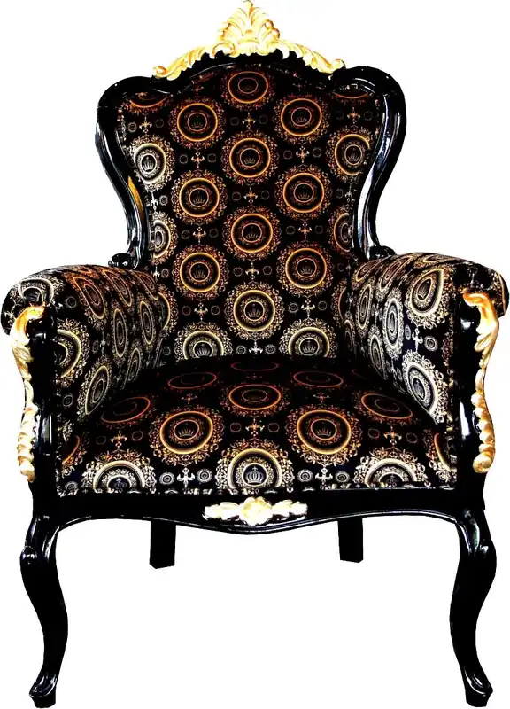 Pompöös di Casa Padrino Poltrona barocca di lusso Bergere nero / oro - Pompööser Poltrona barocca disegnata da Harald Glööckler Preisreduziert