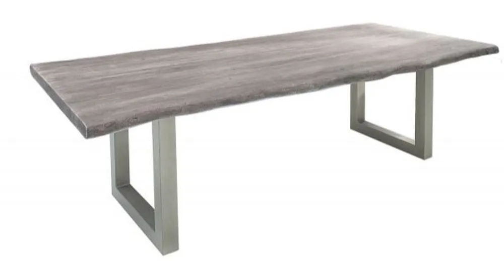 Tavolo da pranzo in legno massello di design Casa Padrino Grigio - Acacia - 200 x 100 x H.77 cm - Realizzato in legno di acacia massiccio Online Kaufen