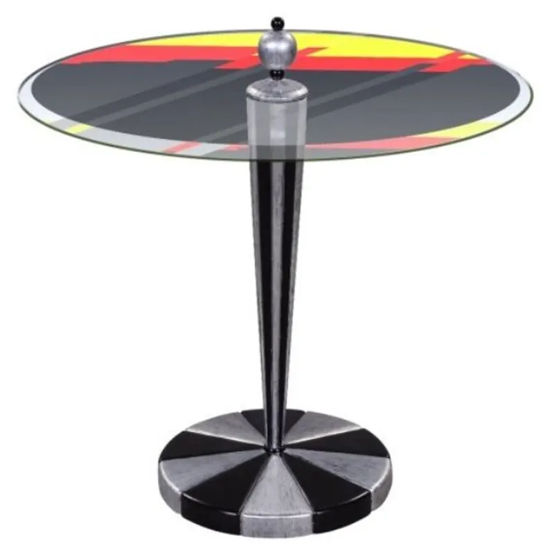 Versand Am Gleichen Tag Casa Padrino tavolo da bar di lusso argento / nero Ø 60 x H. 72 cm - Tavolo da Bar Rotondo