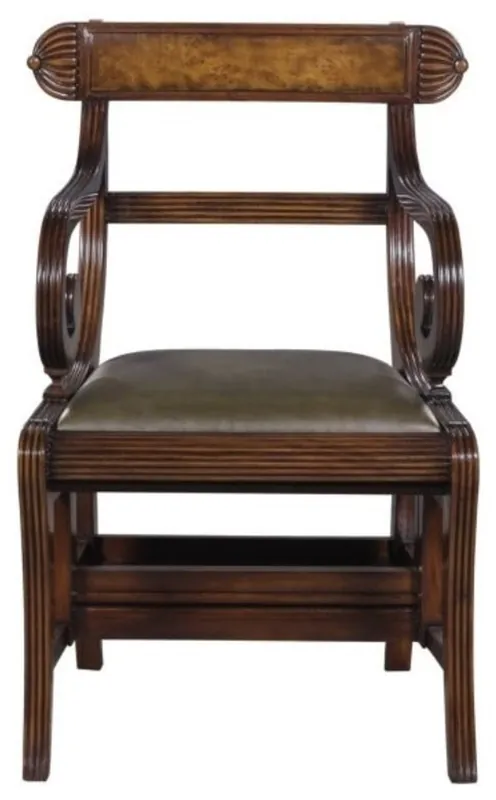 Knallerangebot Casa Padrino sedia da biblioteca mogano marrone / verde 57 x 53 x H. 89 cm - Lussuosa Sedia a Pioli