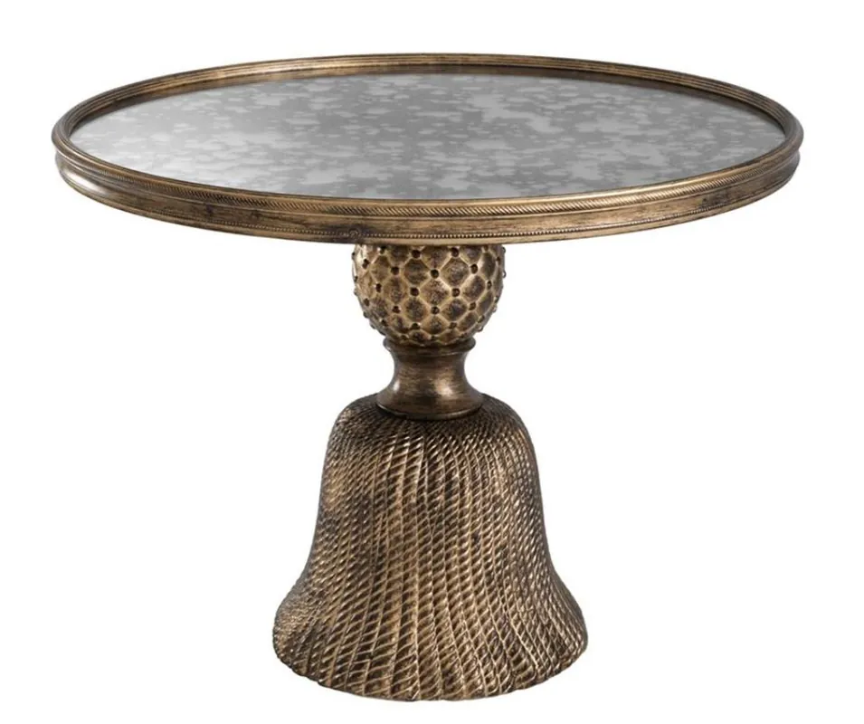 Solange Der Vorrat Reicht Casa Padrino tavolino di lusso oro antico Ø 53,5 x H. 40 cm - Mobili da Soggiorno di Lusso