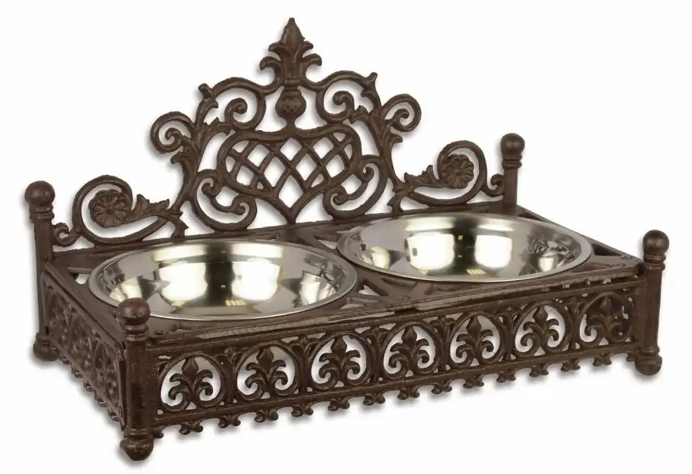 Begrenztes Angebot Casa Padrino Ciotola per Cani Art Nouveau Marrone 46,2 x 25 x H. 27,2 cm - Ciotola in Ghisa Art Nouveau