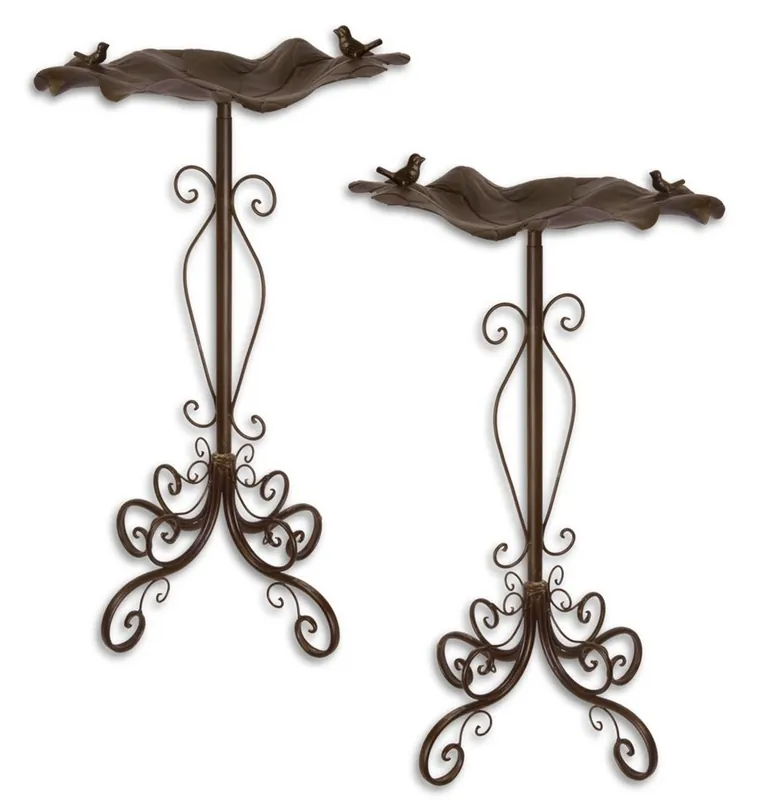 Casa Padrino set da bagno per uccelli Art Nouveau di 2 marrone 48,8 x 47,2 x H. 84,1 cm - Decorazione da Giardino Direktkauf