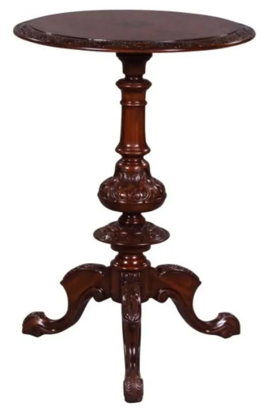 Super-Preis Casa Padrino tavolino da salotto in mogano Art Nouveau lusso marrone Ø 50 x H. 74 cm - Mobili Soggiorno