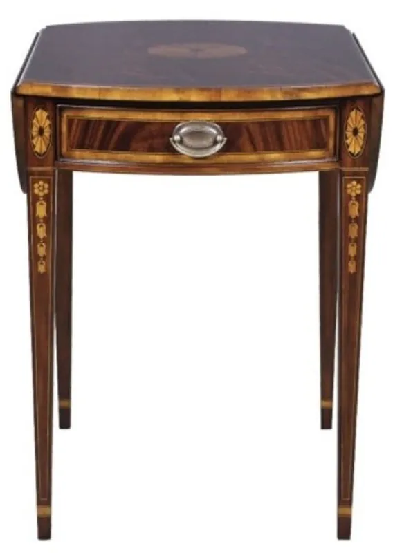Casa Padrino tavolino di lusso in mogano con cassetto marrone 96 x 77 x H. 73 cm - Mobili per Soggiorno Markenware