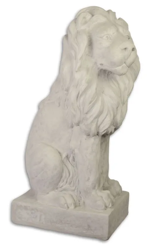 Saisonangebot Casa Padrino Giardino Terrazze Decorazione Scultura Seduta Leone Bianco Grigio 28,7 x 43 x H. 74,6 cm - Deco Figurine