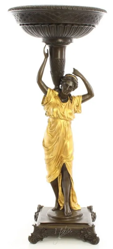 Casa Padrino Basamento per Fioriera Art Nouveau Bronzo / Oro 33,2 x 33,2 x H. 76,4 cm - Figura di Bronzo di Lusso Jetzt Bestellen