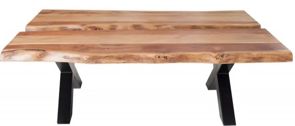Tavolino da salotto in legno massello di design Casa Padrino nature 120 x H. 40 cm - tavolo da salotto Schnäppchen