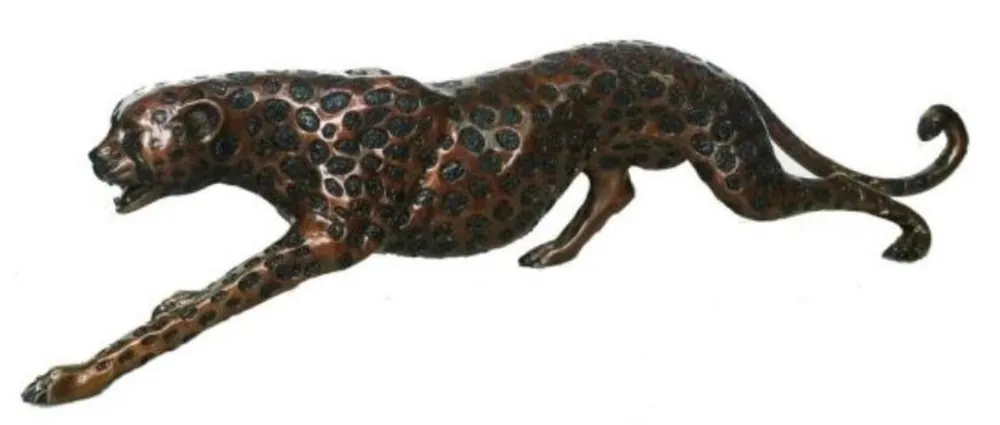 Expressversand Casa Padrino figura di bronzo di lusso ghepardo 115 x 17 x H. 26 cm - Qualità di Lusso