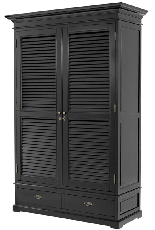 Casa Padrino cabinet camera da letto di lusso con 2 ante e 2 cassetti nero 135 x 58 x H. 227 cm - Mobili di Lusso per Camera da Letto Sonderangebot