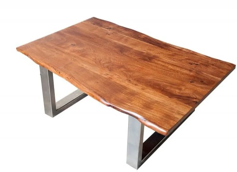 Tavolino da caffè in legno massello di acacia di design Casa Padrino marrone naturale 120 x h 45 cm - tavolo da salotto Kracherpreis