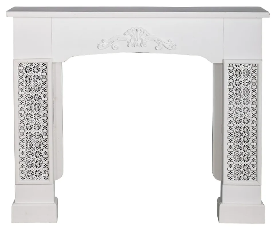 Casa Padrino rivestimenti per camini stile country con decori bianco 115 x 23 x H. 100 cm - Mobili in Stile Country Markenware