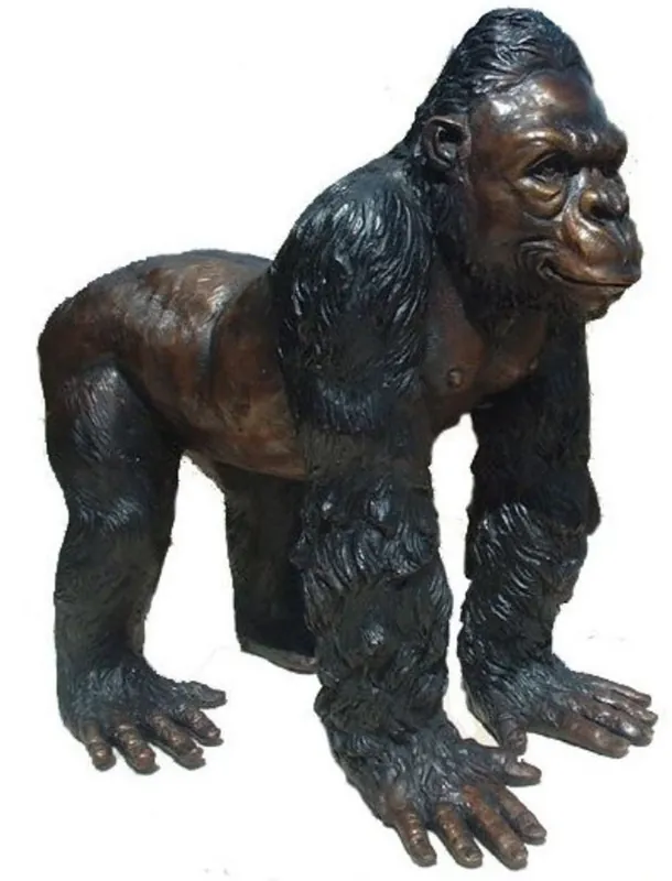 Geprüft Casa Padrino lusso gorilla bronzo figura bronzo / nero 22 x 30 x H. 39 cm - Scultura in Bronzo di Lusso