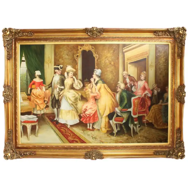 Enorme struttura dipinta a mano barocca con dipinti ad olio, Mod.2 cornice in oro orgoglio 225 x 165 x 10 cm - materiale voluminoso Garantierte Lieferung