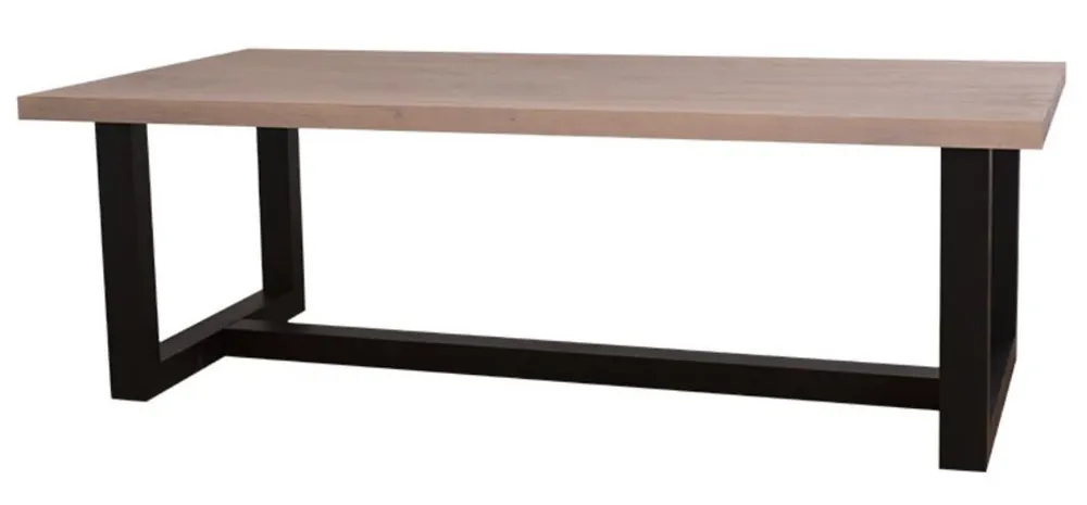 Casa Padrino tavolo da pranzo stile country colori naturali / nero 240 x 120 x H. 78 cm - Tavolo da Pranzo in Legno Massello Knallerangebot