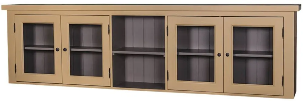 Heißes Angebot Casa Padrino pensile cucina stile country beige / grigio 192 x 31 x H. 65 cm - Pensile con 4 Ante in Vetro