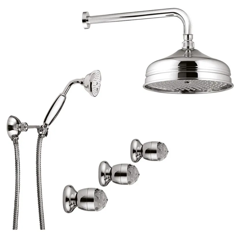 Rubinetteria da bagno di lusso Duplex faucet set doccia con cristalli Swarovski crystal argento - Set Doccia di Lusso Made in Italy Sale