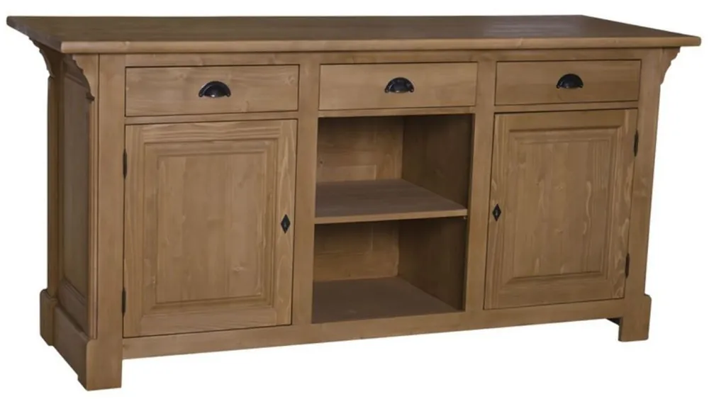 Letzte Chance Casa Padrino tavolo da bar in stile country marrone 191 x 68 x H. 95 cm - Tavolo da bar in Legno Massello con 2 Ante e 3 Cassetti