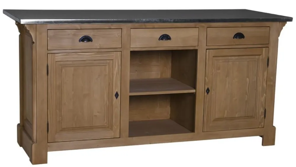 Sonderangebot Casa Padrino tavolo da bar in stile country marrone / argento 191 x 68 x H. 95 cm - Piano in Legno Massello con Piano Zincato