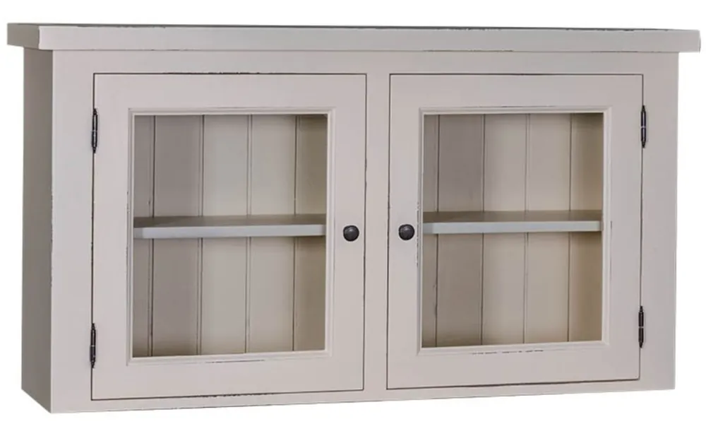 Casa Padrino pensile da cucina stile country grigio chiaro antico 120 x 31 x H. 65 cm - Mobile da Cucina in Stile Country con 2 Ante in Vetro Kracherpreis