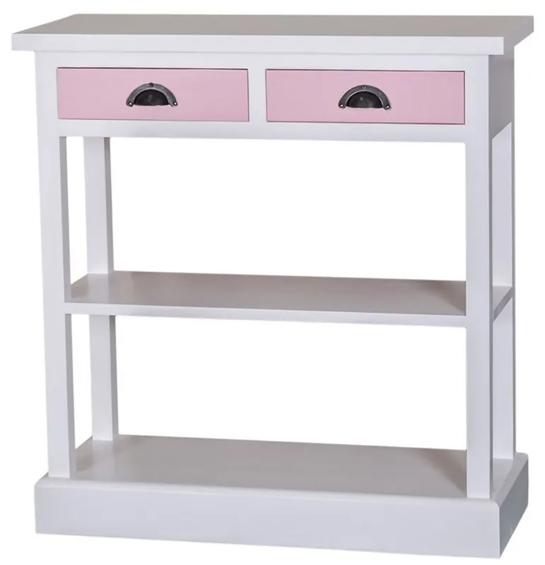 Sonderaktion Casa Padrino consolle da cucina stile country bianco / rosa 85 x 35 x H. 89 cm - Consolle Stile Country con 2 Cassetti