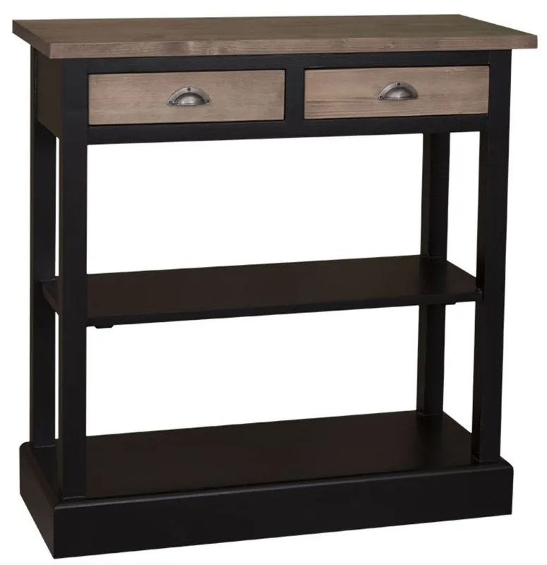 Solange Der Vorrat Reicht Casa Padrino consolle da cucina stile country nero / marron 85 x 35 x H. 89 cm - Consolle Stile Country con 2 Cassetti