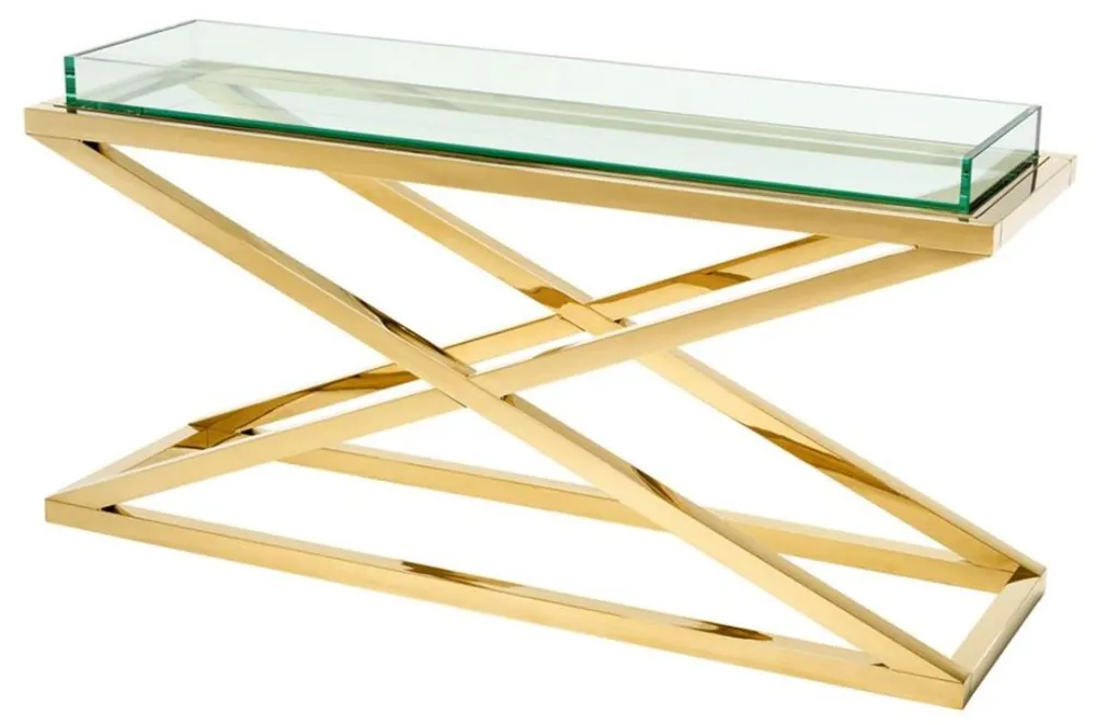 Sofort Bestellen Casa Padrino consolle di lusso oro 150 x 45 x H. 77 cm - Arredo Hotel