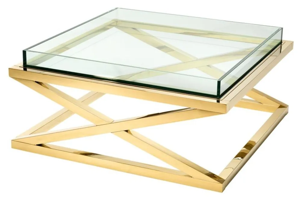 Jetzt Kaufen Casa Padrino tavolino da caffè / tavolo da salotto di lusso oro 100 x 100 x H. 46,5 cm - Arredo Hotel