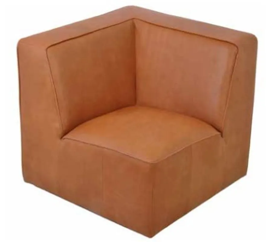 Begrenztes Angebot Casa Padrino Poltrona ad Angolo di Lusso Marrone Chiaro 89 x 89 x H. 88 cm - Poltrona da Salotto in Pelle