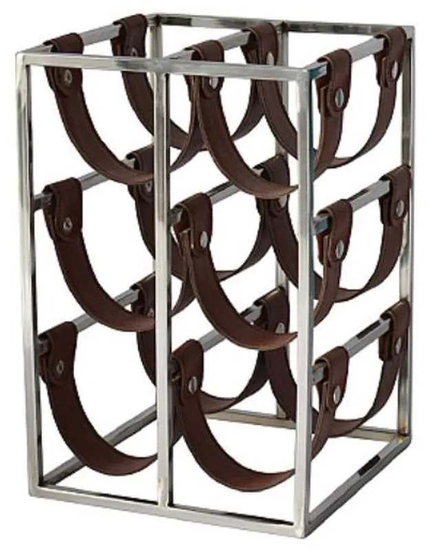 Finale Aktion Casa Padrino porta bottiglie di vino di lusso argento / marrone 26 x 28 x H. 39 cm - Porta Bottiglie per 6 Bottiglie