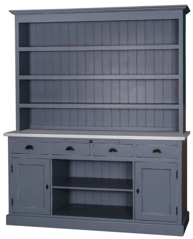 Casa Padrino mobile da cucina stile country antique blu / grigio 178 x 50 x H. 210 cm - Mobili da Cucina in Stile Country Nur Heute