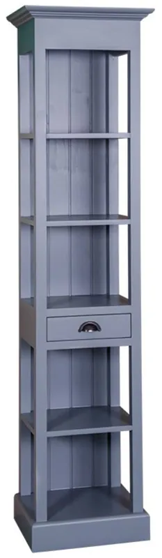 Country Padrino scaffale con cassetto blu brillante 50 x 39 x H. 197 cm - Mobili in Stile Country Jetzt Bestellen