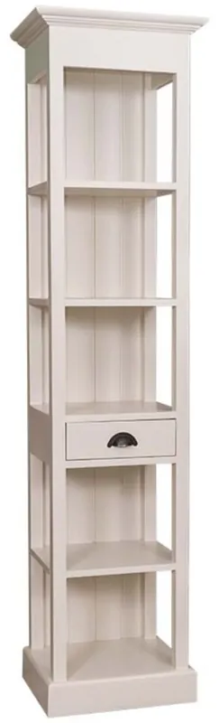 Bestpreis Country Padrino scaffale con cassetto crema 50 x 39 x H. 197 cm - Mobili in Stile Country