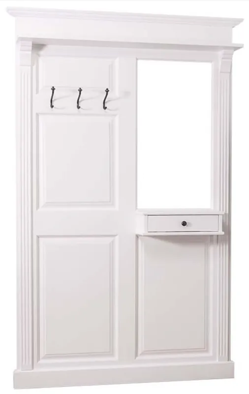 Casa Padrino armadio guardaroba stile country con cassetto bianco 131 x 19 x H. 210 cm - Mobili in Stile Country Ausverkauf