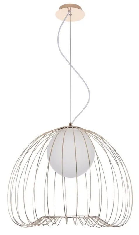 Jetzt Bestellen Casa Padrino lampada a sospensione oro / bianco Ø 50 x H. 41 cm - Apparecchio Realizzato con Aste in Metallo Curvato