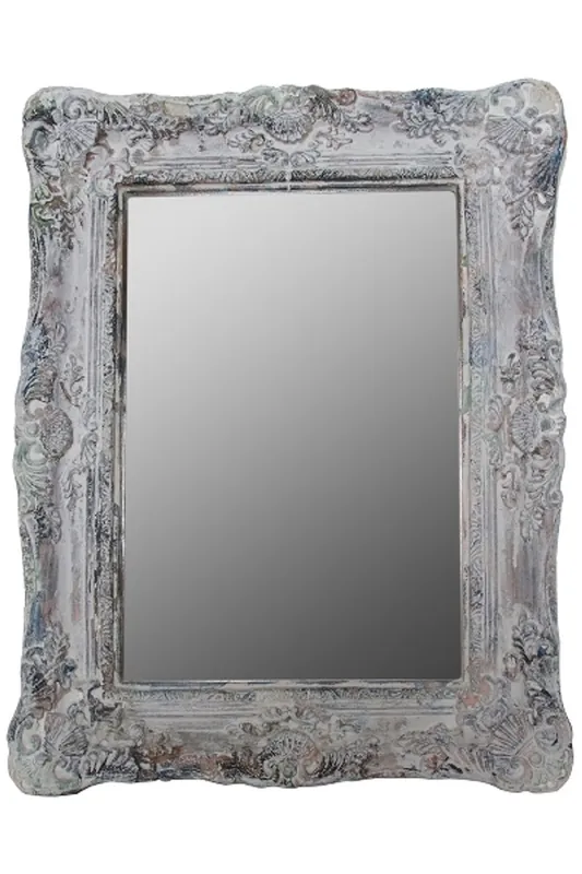 Begrenztes Angebot Casa Padrino Specchio da parete barocco Grigio antico Altezza 54 cm, larghezza 42 cm con ornamenti e cornice in legno - Fatto a mano