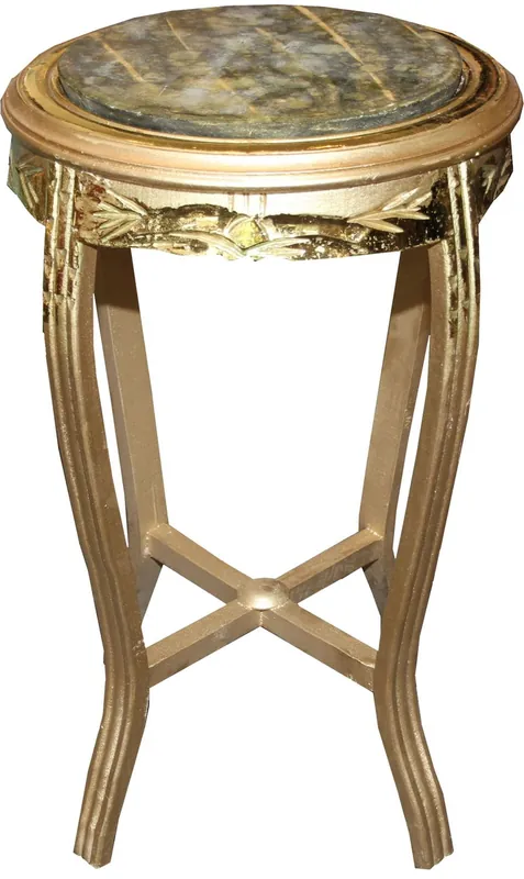 Top-Angebot Tavolino Barocco Casa Padrino Tondo Oro / Verde Antico - 68 x 40 cm