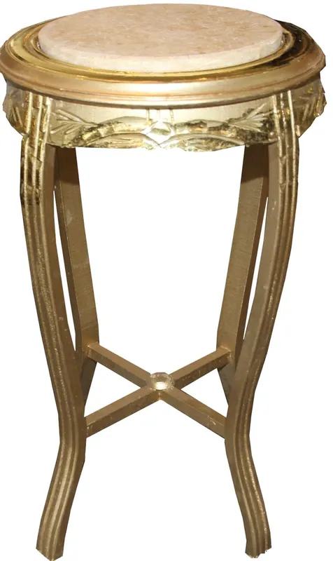Tavolino Barocco Casa Padrino Tondo Oro / crema Antico - 70 x 40 cm Markenware