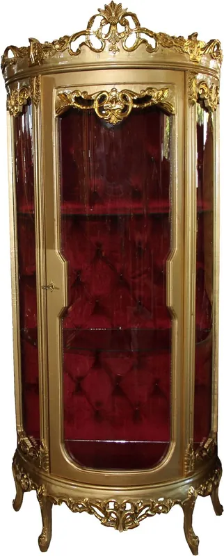 Nur Für Kurze Zeit Vetrina Barocca Casa Padrino Oro / Bordeaux H 205 cm, L 86 cm - Vetrina - Armadio Vetrina Soggiorno - Sguardo Antico