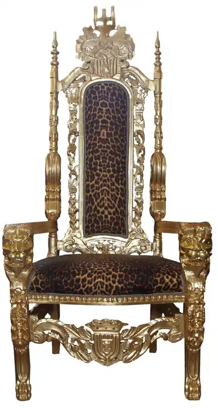 Direkt Vom Hersteller Poltrona Trono Barocco Casa Padrino Sedia Royal Oro / Leopardo - Sedia Matrimonio - Poltrona Giant
