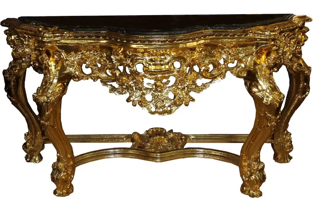 Consolle di lusso barocca Casa Padrino Oro / Nero con piano in marmo B 175 cm - Consolle barocca - Edizione limitata Heißes Angebot