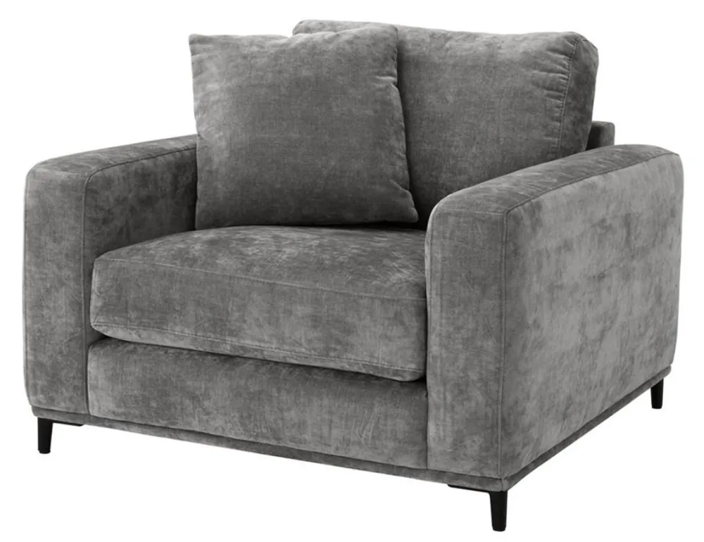 Casa Padrino poltrona da salotto di lusso grigio / nero 105 x 102 x H. 80 cm - Mobili per Soggiorno Neuheit