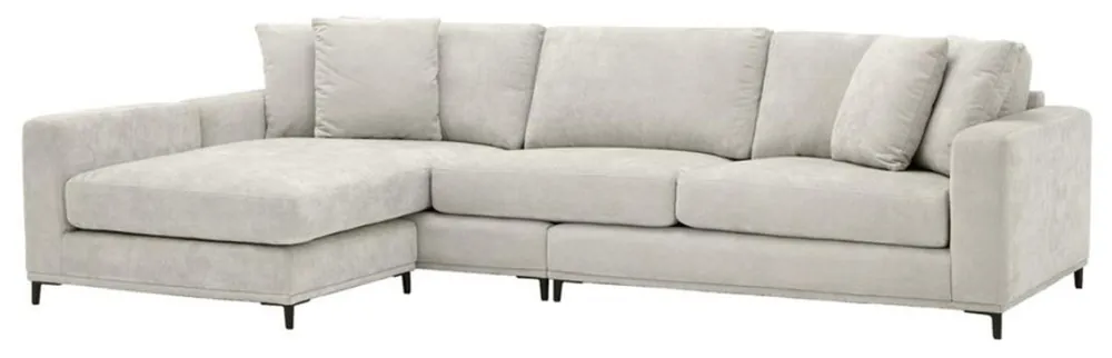 Begrenztes Angebot Casa Padrino divano da salotto sabbia / nero 284 x 172 x H. 76 cm - Divano Angolare di Lusso